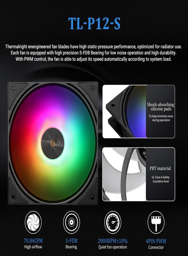 ثيرمالرايت مبرد المعالج Thermalright FW360 أسود بإضاءة ARGB، نظام تبريد مائي بمواصفات PC 360، شاشة IPS LCD بدقة 320x240، متوافق مع معالجات AM5 و Intel LGA1700/1851، يأتي مبرد المعالج مع شاشة LCD مقاس 2.4 بوصة - Image 5